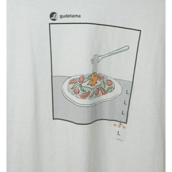 Uniqlo T-shirt Sanrio UT Gudetama White Noodles Size Large - Picture 4 of 6